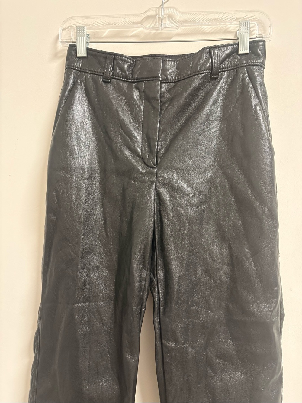 Babaton Command Cropped Black Faux Leather Pants Size 4 - Picture 4 of 11